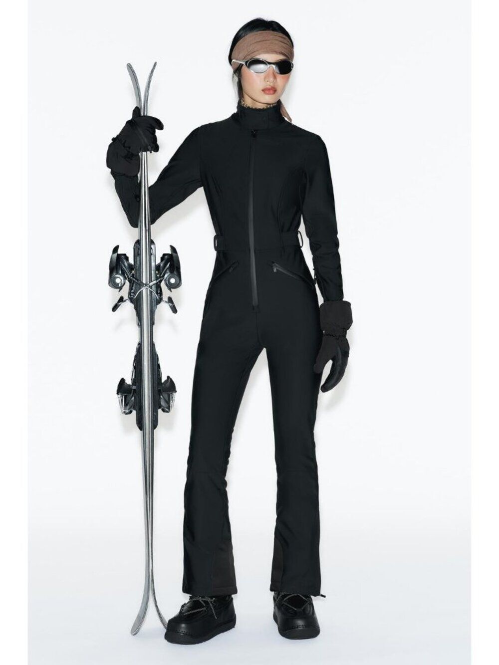 Zara Ski Womens Recco Snowsuit L One piece Black Waterproof 8073/031 NWT